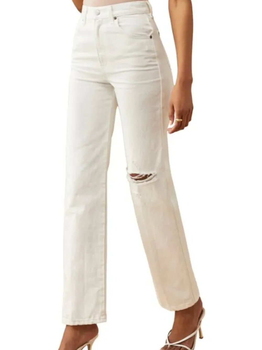 Reformation White Cowboy Jean